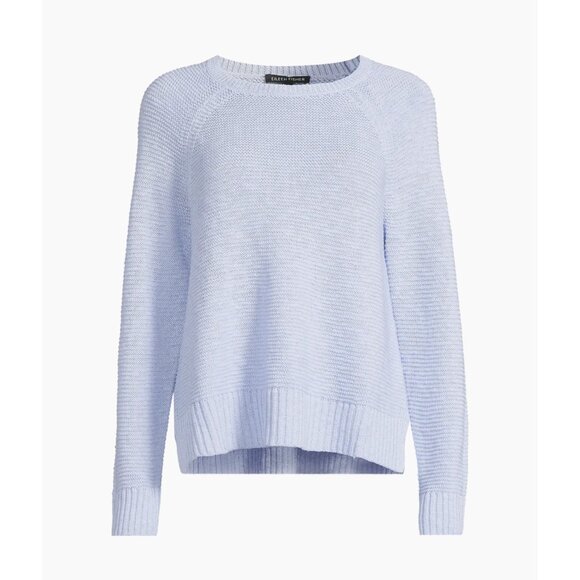 Eileen Fisher Linen-Cotton Raglan-Sleeve Sweater M - Picture 13 of 14